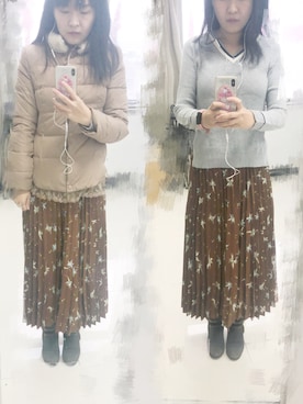 「Honeys（ハニーズ）のアイテム（ダウンジャケット/コート）」を使った、berniceさん（レディース・163cm）の冬コーディネート