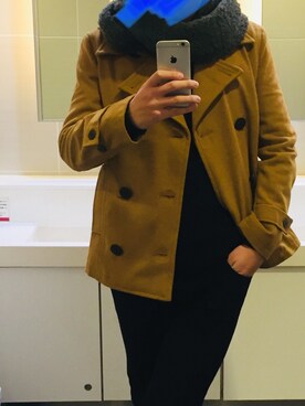 「スヌード」｜「アイテム（ピーコート）」を使った、momoyaさん（メンズ・173cm）の秋コーディネート