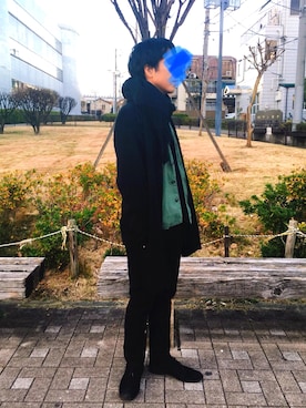 「ONE DAY KMC （ワンデイケーエムシー）のアイテム（ブーツ）」を使った、momoyaさん（メンズ・173cm）の冬コーディネート