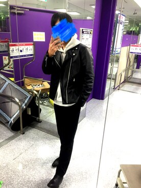 「ONE DAY KMC （ワンデイケーエムシー）のアイテム（ブーツ）」を使った、momoyaさん（メンズ・173cm）の冬コーディネート