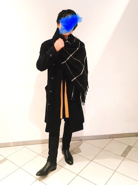 「ONE DAY KMC （ワンデイケーエムシー）のアイテム（シューズ）」を使った、momoyaさん（メンズ・173cm）の冬コーディネート