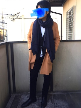 「ONE DAY KMC （ワンデイケーエムシー）のアイテム（シューズ）」を使った、momoyaさん（メンズ・173cm）の冬コーディネート