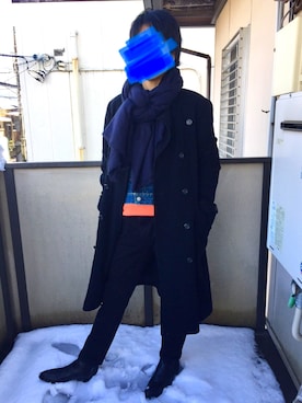 「ONE DAY KMC （ワンデイケーエムシー）のアイテム（シューズ）」を使った、momoyaさん（メンズ・173cm）の冬コーディネート