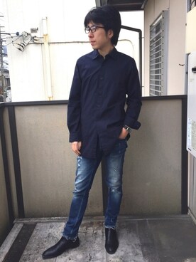 「ONE DAY KMC （ワンデイケーエムシー）のアイテム（シューズ）」を使った、momoyaさん（メンズ・173cm）の春コーディネート
