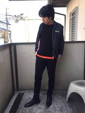 「ONE DAY KMC （ワンデイケーエムシー）のアイテム（シューズ）」を使った、momoyaさん（メンズ・173cm）の春コーディネート