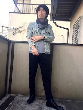 「ONE DAY KMC （ワンデイケーエムシー）のアイテム（シューズ）」を使った、momoyaさん（メンズ・173cm）の春コーディネート