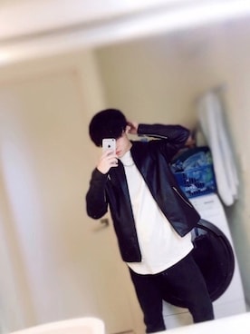 「WEGO（ウィゴー）のアイテム（ライダースジャケット）」を使った、YUKIYAさん（メンズ・171cm）の秋コーディネート