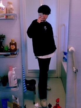 「ADRER（アドラー）のADRER バラシシュウビッグスウェット（スウェット）」を使った、YUKIYAさん（メンズ・171cm）の秋コーディネート