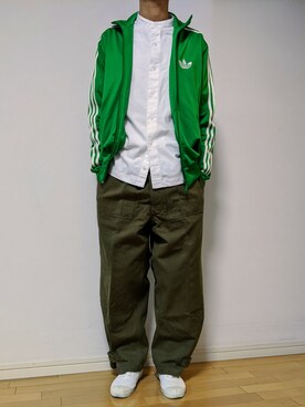 Adidas アディダス のジャージ グリーン系 を使った人気ファッションコーディネート Wear