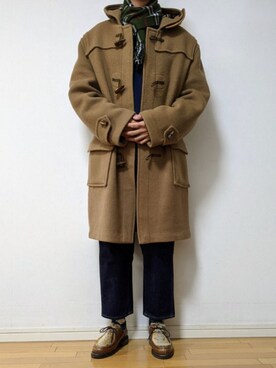 ダッフルコートを使った Burberry のメンズ人気ファッションコーディネート Wear