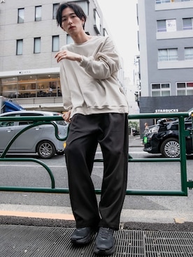 「PUBLUX（パブリュクス）のアイテム（スウェット）」を使った、PUBLUX MENSさん（メンズ・175cm）の秋コーディネート