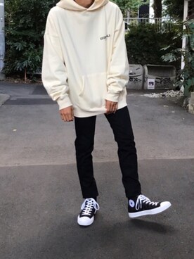 「FOG ESSENTIALS（エフオージーエッセンシャルズ）のアイテム（パーカー）」を使った、PUBLUX MENSさん（メンズ・175cm）の秋コーディネート
