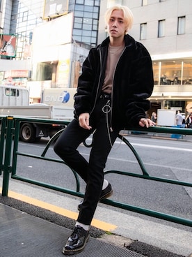 「PUBLUX（パブリュクス）のアイテム（ブルゾン）」を使った、PUBLUX MENSさん（メンズ・175cm）の秋コーディネート