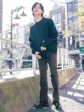 「トレーナー」｜PUBLUX MENSさん（メンズ・175cm）の冬コーディネート