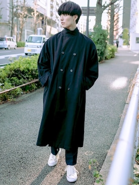 「韓国コーデ」｜「アイテム（トレンチコート）」を使った、PUBLUX MENSさん（メンズ・175cm）の冬コーディネート