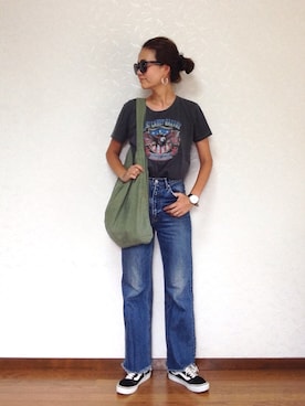 「CANAL JEAN（キャナルジーン）のアイテム（ピアス（両耳用））」を使った、みーさん（レディース・171cm）の夏コーディネート
