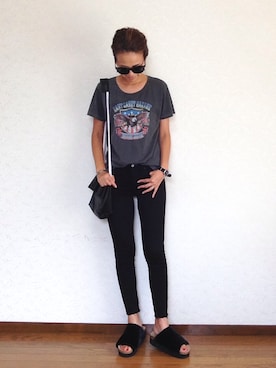 「CANAL JEAN（キャナルジーン）のアイテム（ピアス（両耳用））」を使った、みーさん（レディース・171cm）の夏コーディネート