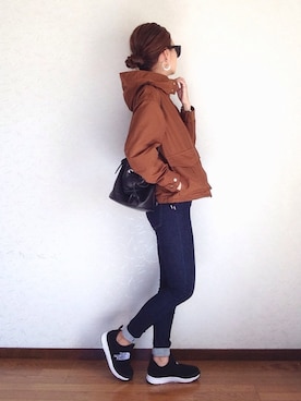 「CANAL JEAN（キャナルジーン）のアイテム（ピアス（両耳用））」を使った、みーさん（レディース・171cm）の秋コーディネート