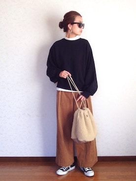 「CANAL JEAN（キャナルジーン）のアイテム（ピアス（両耳用））」を使った、みーさん（レディース・171cm）の冬コーディネート