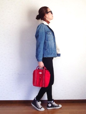 「CANAL JEAN（キャナルジーン）のアイテム（ピアス（両耳用））」を使った、みーさん（レディース・171cm）の冬コーディネート