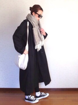 「unrelaxing（アンリラクシング）のアイテム（ピーコート）」を使った、みーさん（レディース・171cm）の冬コーディネート