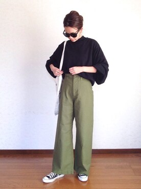 「TODAYFUL（トゥデイフル）のVintageトートバッグ（トートバッグ）」を使った、みーさん（レディース・171cm）の春コーディネート