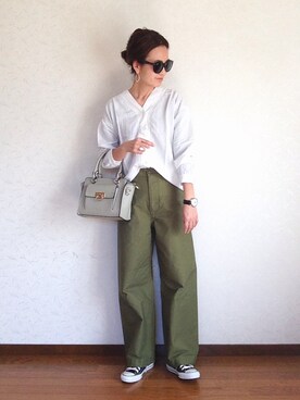 「CANAL JEAN（キャナルジーン）のアイテム（ピアス（両耳用））」を使った、みーさん（レディース・171cm）の春コーディネート