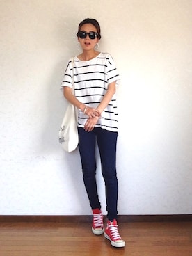 「TODAYFUL（トゥデイフル）のVintageトートバッグ（トートバッグ）」を使った、みーさん（レディース・171cm）の春コーディネート