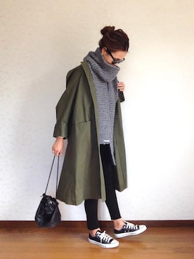 「ZOZO」｜「アイテム（ダウンジャケット/コート）」を使った、みーさん（レディース・171cm）の秋コーディネート