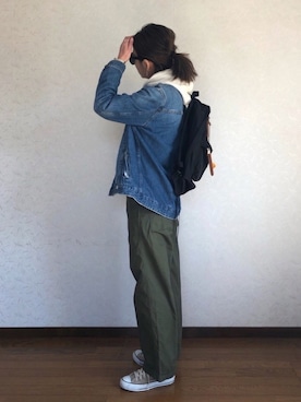 「ALLUMER（アリュメール）のアイテム（パーカー）」を使った、みーさん（レディース・171cm）の冬コーディネート