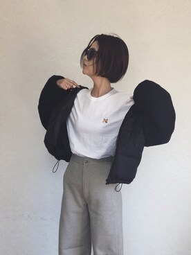 「AS KNOW AS plus（アズノゥアズプラス）のアイテム（ブルゾン）」を使った、みーさん（レディース・171cm）の秋コーディネート