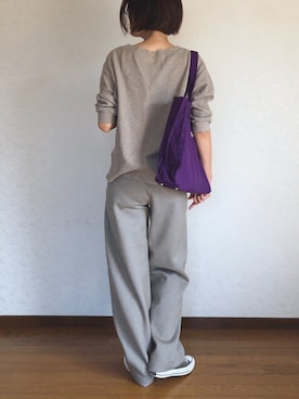 「UN3D.（アンスリード）のオリガミプリーツトート（トートバッグ）」を使った、みーさん（レディース・171cm）の秋コーディネート