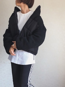 「AS KNOW AS plus（アズノゥアズプラス）のアイテム（ブルゾン）」を使った、みーさん（レディース・171cm）の秋コーディネート