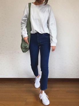 「MASTER&Co（マスターアンドコー）のアイテム（ショルダーバッグ）」を使った、みーさん（レディース・171cm）の秋コーディネート