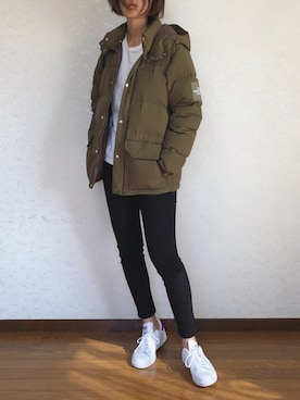 「adidas（アディダス）の＜adidas（アディダス）＞STANSMITH 19FW パープル スニーカー ◆（スニーカー）」を使った、みーさん（レディース・171cm）の秋コーディネート