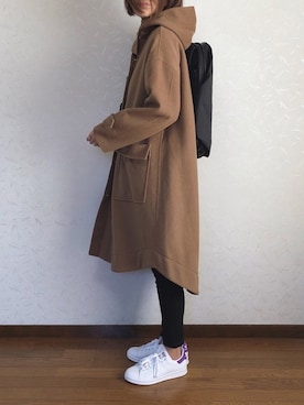 「adidas（アディダス）の＜adidas（アディダス）＞STANSMITH 19FW パープル スニーカー ◆（スニーカー）」を使った、みーさん（レディース・171cm）の秋コーディネート
