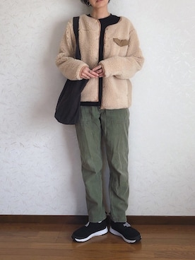 「SHIPS（シップス）のアイテム（ブルゾン）」を使った、みーさん（レディース・171cm）の冬コーディネート
