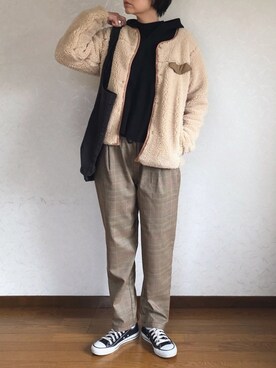「SHIPS（シップス）のアイテム（ブルゾン）」を使った、みーさん（レディース・171cm）の冬コーディネート