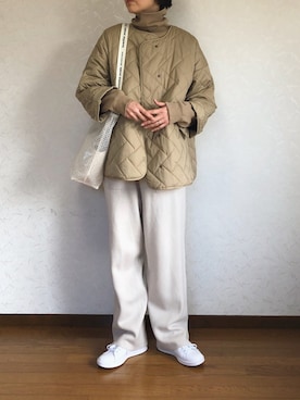 「adidas（アディダス）の＜adidas（アディダス）＞STANSMITH 19FW パープル スニーカー ◆（スニーカー）」を使った、みーさん（レディース・171cm）の冬コーディネート