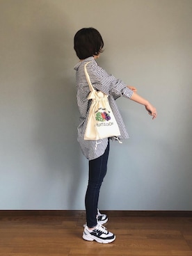 「AS KNOW AS PINKY（アズノゥアズピンキー）のアイテム（トートバッグ）」を使った、みーさん（レディース・171cm）の夏コーディネート