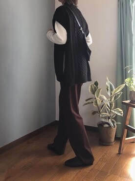 「YArKA（ヤーカ）のアイテム（バッグ）」を使った、みーさん（レディース・171cm）の秋コーディネート