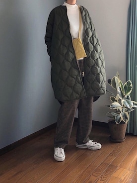 「イエローバッグ」｜「アイテム（ジャケット/アウター）」を使った、みーさん（レディース・171cm）の秋コーディネート