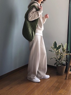 「adidas（アディダス）の＜adidas（アディダス）＞STANSMITH 19FW パープル スニーカー ◆（スニーカー）」を使った、みーさん（レディース・171cm）の冬コーディネート