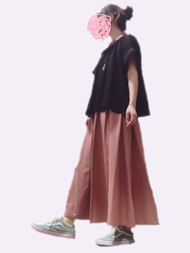 「アイテム（バレッタ/ヘアクリップ、オレンジ系）」を使った、うららこ。さん（レディース・157cm）の秋コーディネート