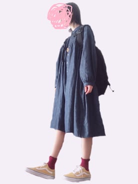 「アイテム（シャツワンピース）」を使った、うららこ。さん（レディース・157cm・30代）の秋コーディネート