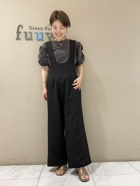 「Green　Parks（グリーンパークス）のアイテム（オールインワン・サロペット）」を使った、SAKAWAさん（レディース・161cm）の夏コーディネート