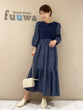 「ELENCARE DUE（エレンカーレデュエ）のアイテム（ワンピース/ドレス）」を使った、SAKAWAさん（レディース・161cm）の秋コーディネート