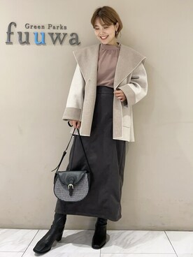 「ELENCARE DUE（エレンカーレデュエ）のアイテム（その他アウター）」を使った、SAKAWAさん（レディース・161cm）の秋コーディネート