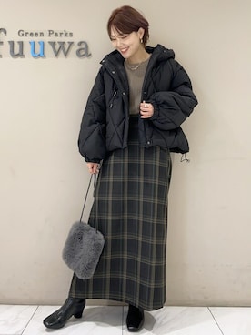 「Petit fleur（プチフルール）のアイテム」を使った、SAKAWAさん（レディース・161cm）の冬コーディネート