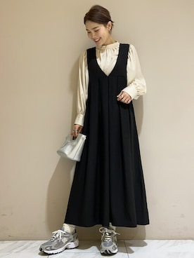 「Petit fleur（プチフルール）のアイテム」を使った、SAKAWAさん（レディース・161cm）の冬コーディネート